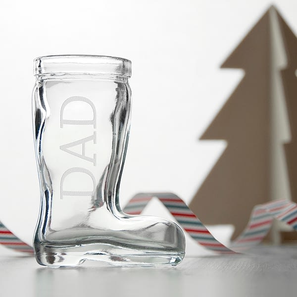 Personalised Set of 4 Santa Boots Shot Glasses