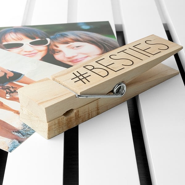 Personalised Wooden Peg Photo Holder