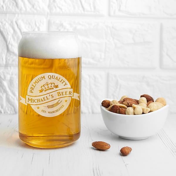 Personalised Premium Quality Beer Can Glass