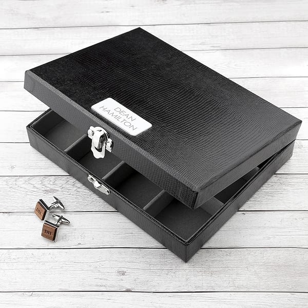 Personalised 12 Compartment Cufflink Box