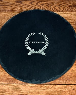 Name Of Honour Round Slate Cheese Board