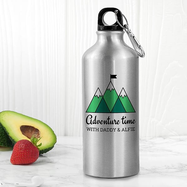 Personalised Adventure Time Silver Water Bottle