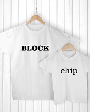 Personalised Daddy and Me Chip off the Old Block White T-Shirts