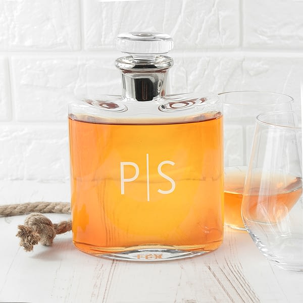 LSA Monogrammed Platinum Necked Decanter