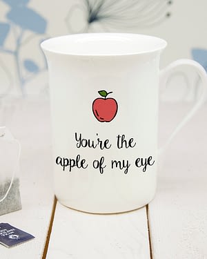 Personalised You're The Apple Of My Eye Bone China Mug