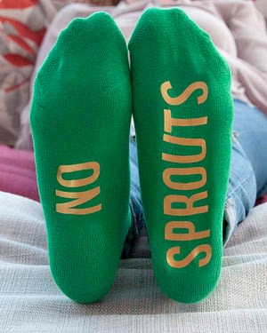 Personalised Sprout Green and Canary Yellow Christmas Day Socks