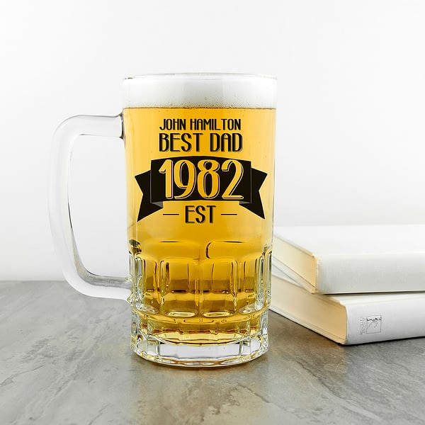 Dad Established In Beer Glass Tankard