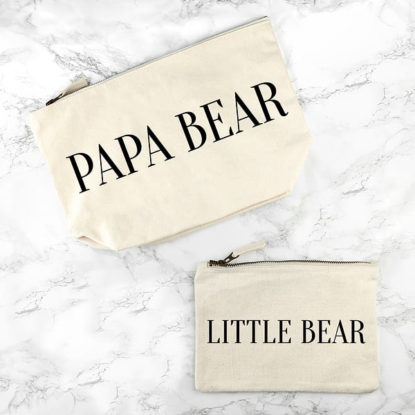 Personalised Daddy & Me Cream Wash Bags