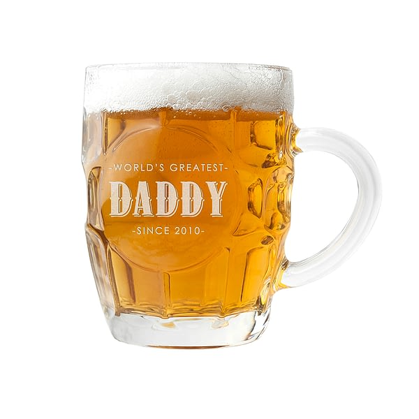 Personalised Father's Day Dimpled Beer Glass