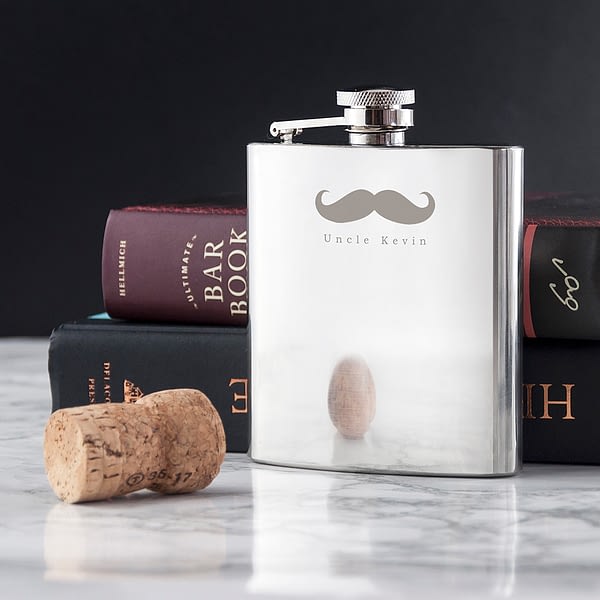 Moustache 6oz Hip Flask