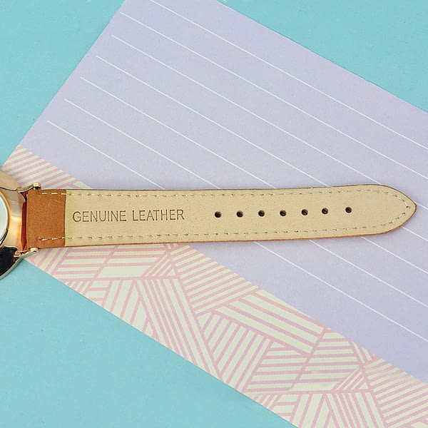 Modern - Vintage Personalised Leather Watch in Camel