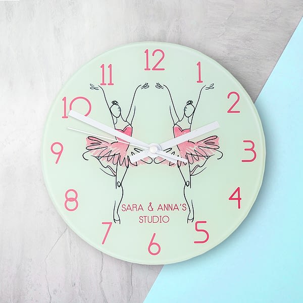 Graceful Ballet Dancer Personalised Wall Clock