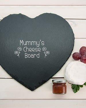 Cute Children's Handwriting Heart Slate Cheese Board