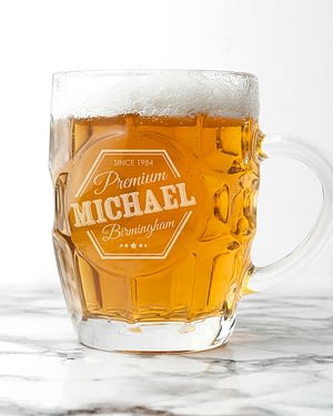 Personalised Premium Dimpled Beer Glass