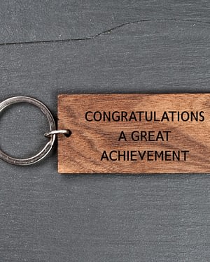 Personalised Rectangle Walnut Keyring