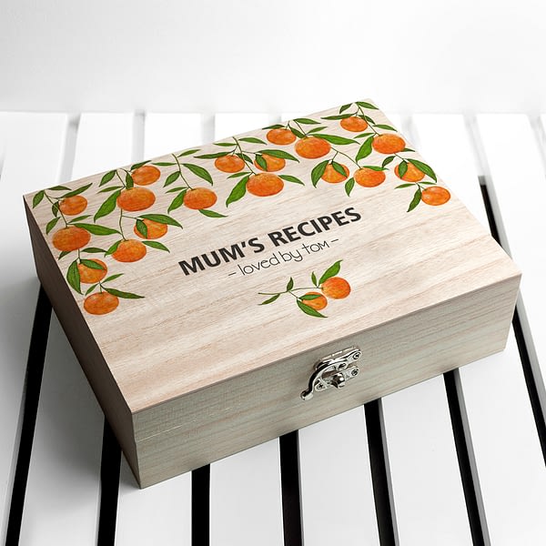 Personalised Orange Grove Recipe Box