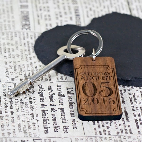 Custom Special Date Keyring - Rectangle Frame Design