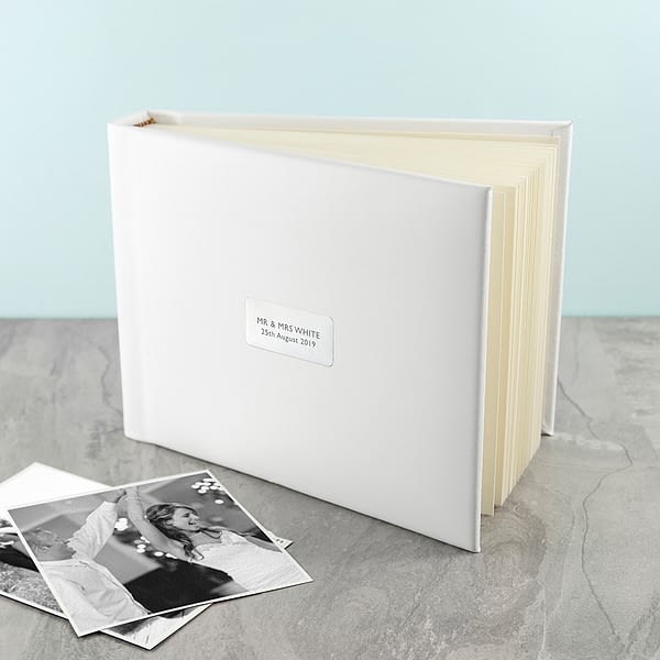 Personalised White Leather Photo Album