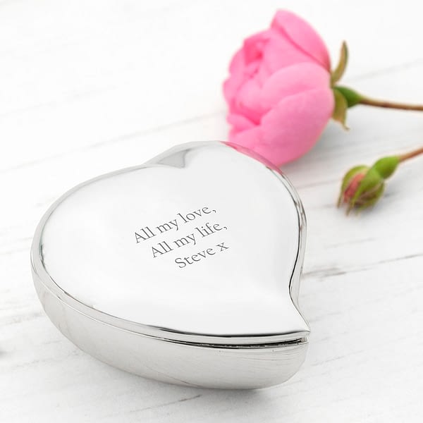 Personalised Miniature Heart Trinket Box