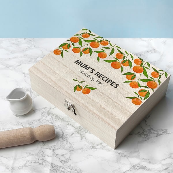 Personalised Orange Grove Recipe Box