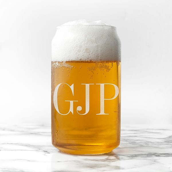 Monogrammed Can Glass