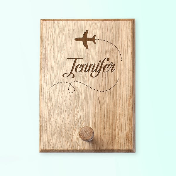 Personalised Aeroplane Peg Hook