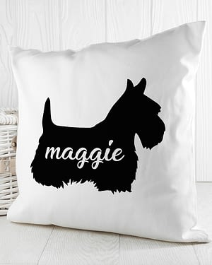 Personalised Scottish Terrier Silhouette Cushion Cover