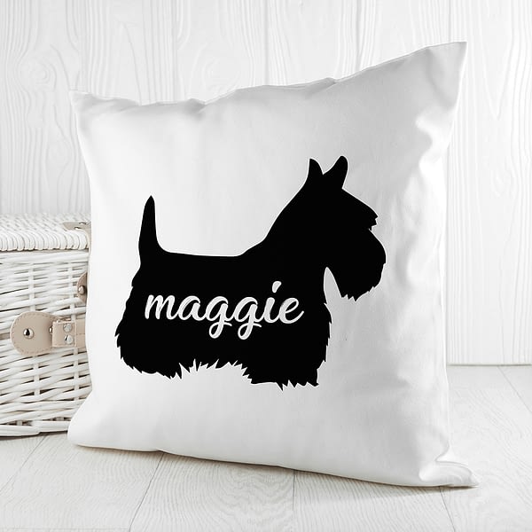 Personalised Scottish Terrier Silhouette Cushion Cover