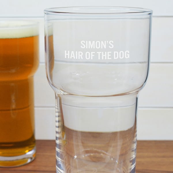 Personalised LSA Pint Glass With Ash Wood Coaster