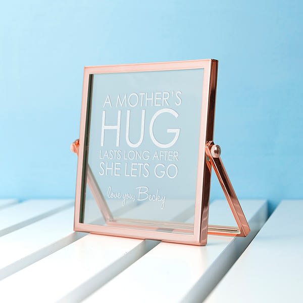 Engraved Never Let Go Rose Gold Frame