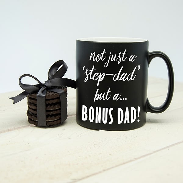 Bonus Dad Black Matte Mug