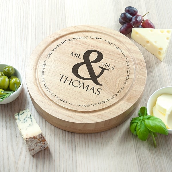 Love Makes The World Go Round Cheese Board Set