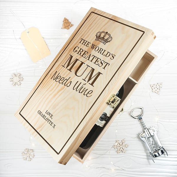 Personalised World's Greatest Mum Wine Box