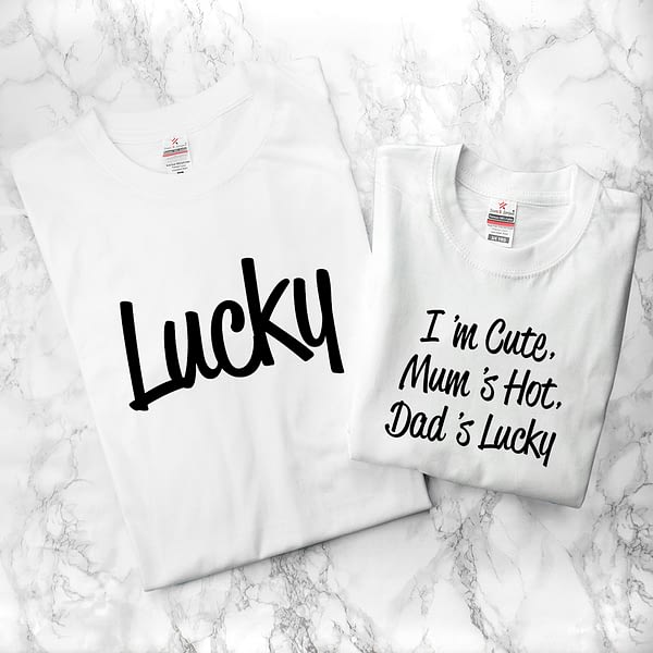 Personalised Daddy and Me Lucky White T-Shirts