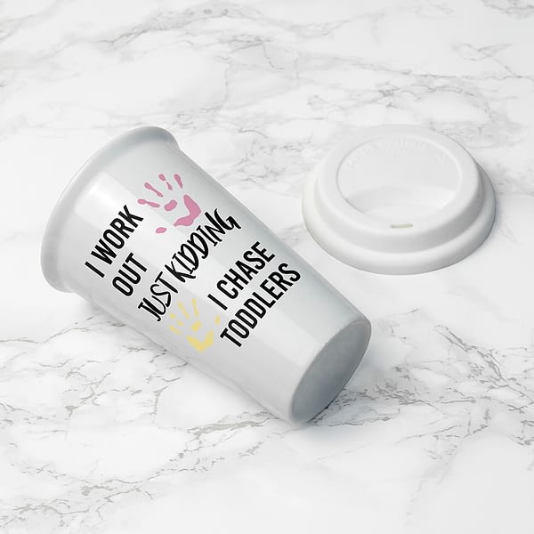 Personalised Just Kidding Ceramic Travel Mug