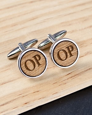 Circle Wooden Cufflinks