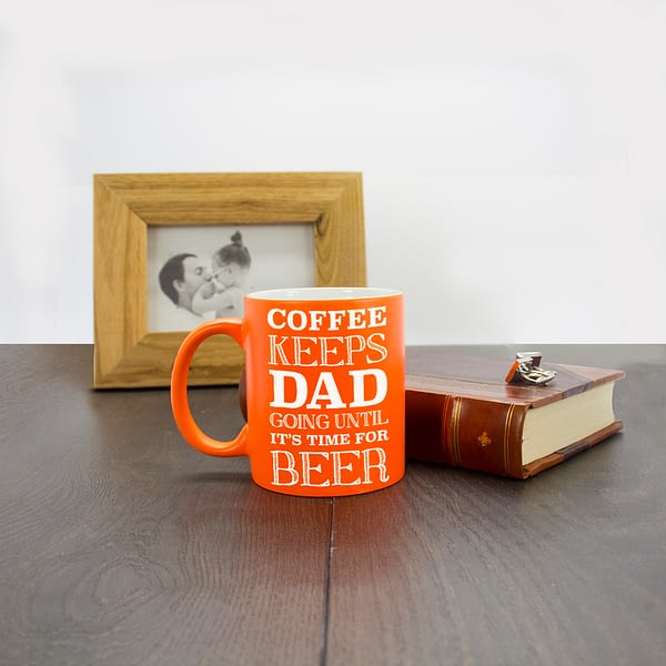 Coffee & Beer Loving Dad Matte Coloured Mug