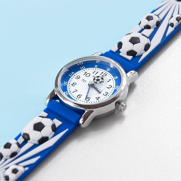 Kids Personalised Blue Football Watch