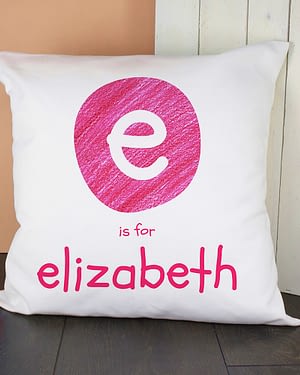 Personalised Pink Initial Cushion Cover