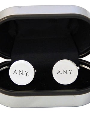 Personalised Round Silver Plated Cufflinks