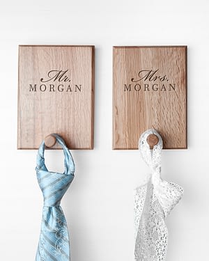 Personalised Stylish Couples Peg Hook