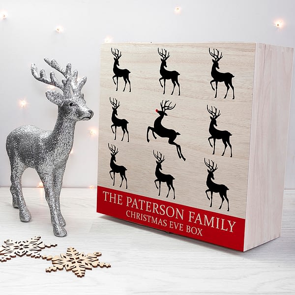 Personalised Reindeer Family Christmas Eve Box