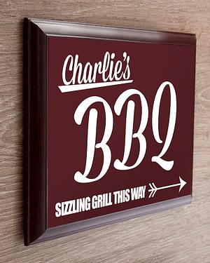 Personalised BBQ This Way! Garden Plaque