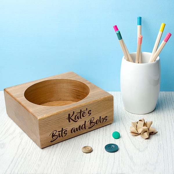 Personalised Solid Oak Stash Tray