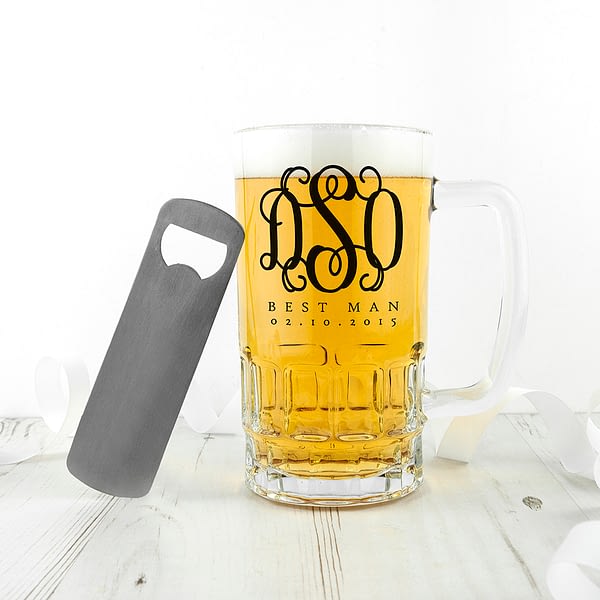 Monogrammed Best Man or Groomsman Tankard