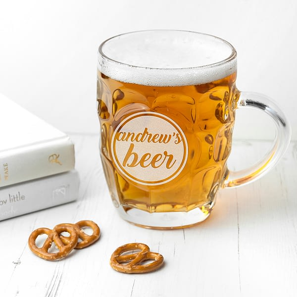 Personalised Statement Dimpled Beer Glass