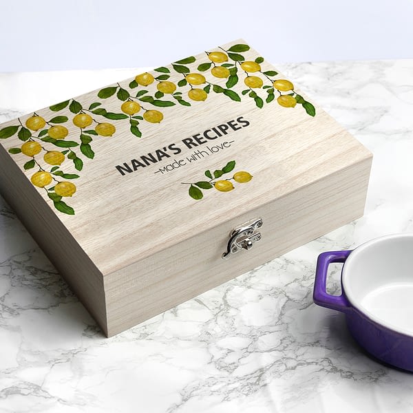 Personalised Lemon Grove Recipe Box