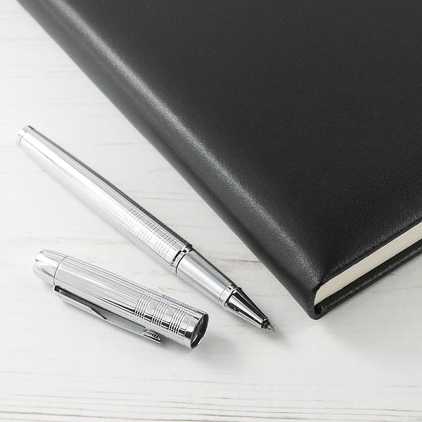 Personalised Black Leather Notebook