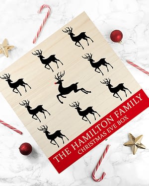 Personalised Reindeer Family Christmas Eve Box