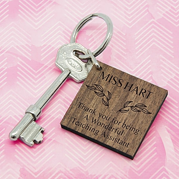 Personalised Thank You Keyring For Teaching Assistant